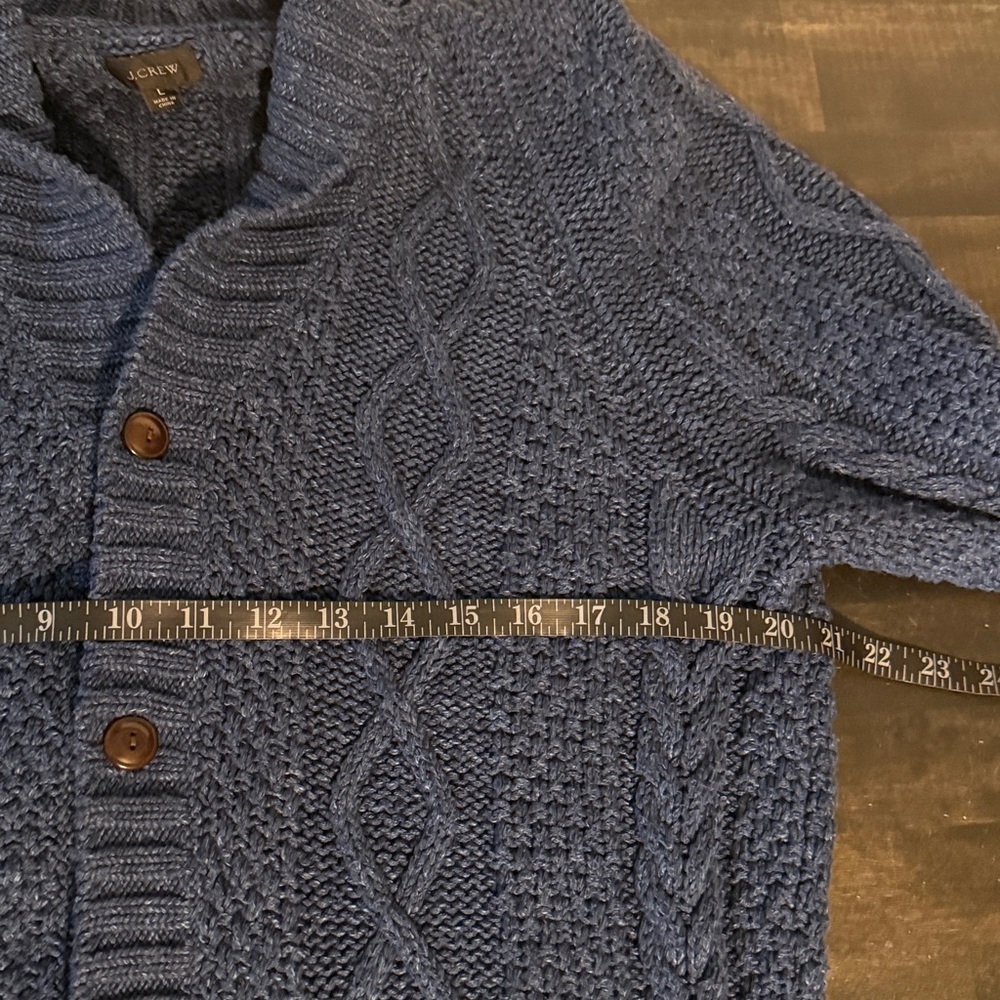 J. Crew Navy Blue Men's Shawl Cardigan Sweater - Picture 7 of 8